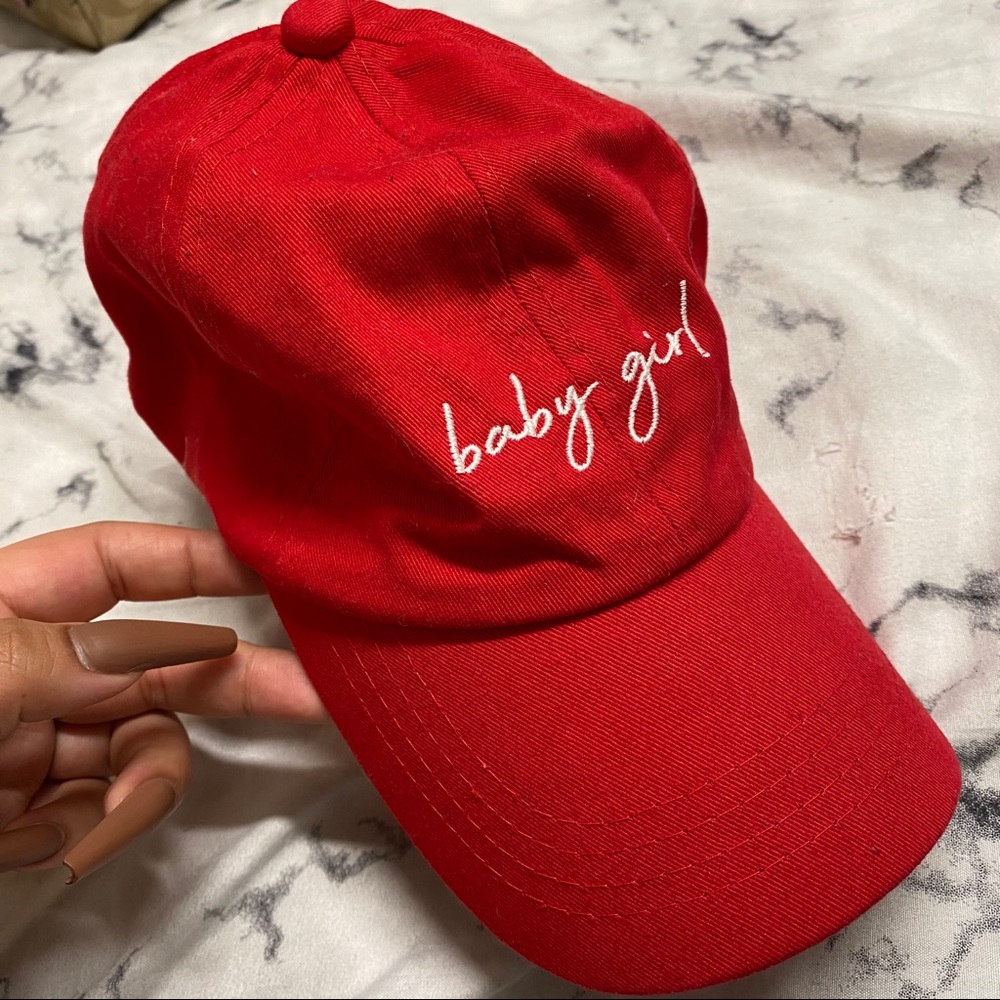 Baby Girl Dad Hat (Red)